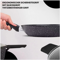 YongKang pabrik 8 buah aluminium padat berlapis marmer hitam antilengket perlengkapan dapur panci masak dan Set