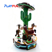 Manège pour enfants Busy Cowboy 3 Players, thème western cactus, à monnayeur
