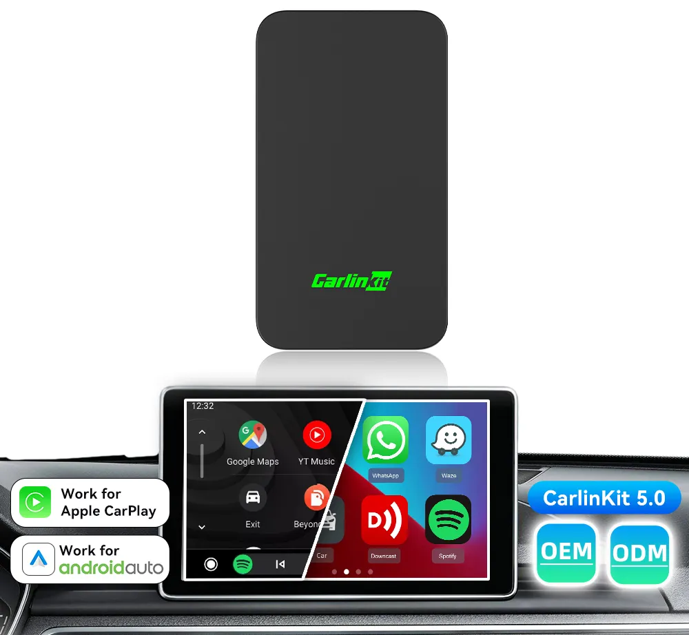 Carlinkit 5.0 Ai BOX CarPlay Android Auto 2 in 1อะแดปเตอร์โมดูลอะแดปเตอร์แบบพกพาอเนกประสงค์สเตอริโอไร้สาย