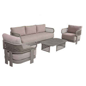 Set <span class=keywords><strong>Sofa</strong></span> taman luar ruangan, Modern mewah 4 buah untuk teras balkon halaman Hotel pantai restoran furnitur santai modis - Product Image 2