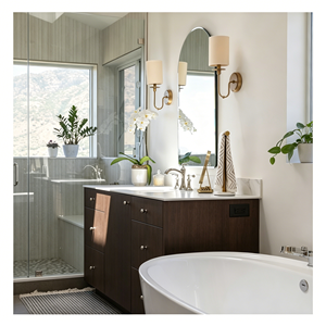 Meuble-lavabo sur mesure Vermonhouzz avec lavabo intégré et construction en bois <span class=keywords><strong>de</strong></span> qualité supérieure pour <span class=keywords><strong>salle</strong></span> <span class=keywords><strong>de</strong></span> <span class=keywords><strong>bain</strong></span> d'appartement <span class=keywords><strong>de</strong></span> luxe - Product Image 1