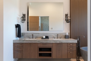 Meuble-lavabo sur mesure Vermonhouzz avec lavabo intégré et construction en bois <span class=keywords><strong>de</strong></span> qualité supérieure pour <span class=keywords><strong>salle</strong></span> <span class=keywords><strong>de</strong></span> <span class=keywords><strong>bain</strong></span> d'appartement <span class=keywords><strong>de</strong></span> luxe - Product Image 4