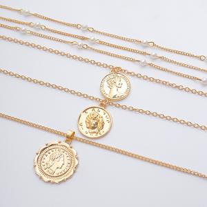 Collar tejido figura redonda colgante en relieve perla flecos collar de tres capas para mujer Uionen 1403 - Product Image 4