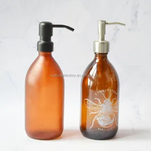 8oz 16oz glass foaming soap dispenser pump bottle refillable empty lotion bottle with pump