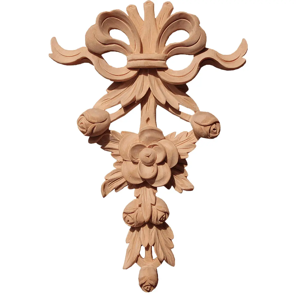 Maderotherapy Wood Carving Square Flower Pieces Decal Roman Column Toe Door Table Decoration Wood Solid Carving Ornamental Onlay