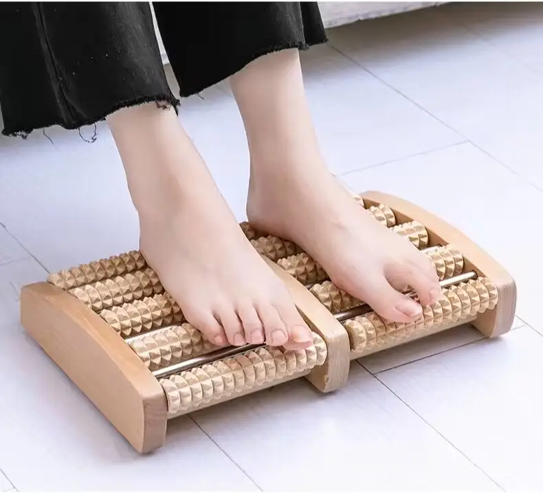 Rows rullo massaggiatore plantare portatile in legno massaggio Shiatsu originale per piede gamba schiena Relax alleviare il dolore ai piedi