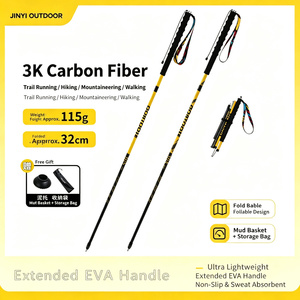 Outdoor running poles, <b>foldable</b> trekking poles, 3K carbonfibe, anti-slip, telescopic <b>walking</b> <b>sticks</b>, hiking and mountaineering - Product Image 6