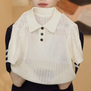 T-shirts d'été respirants à manches courtes pour enfants, polos tricotés pour garçons et filles, chemises climatisées pour enfants - Product Image 4