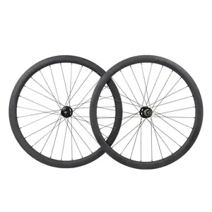 Roda Clincher Karbon 40Mm untuk Sepeda Balap, Komponen Roda Karbon 40Mm