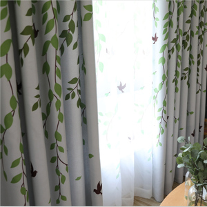 Tradizionale <span class=keywords><strong>Turchese</strong></span> Uccelli Thermal Insulated Blackout Cortina di Soggiorno Camera Da Letto Camera Dei Bambini Del Bambino Della Principessa Camera - Product Image 2