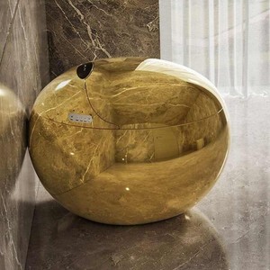 Badezimmer Goldene Hochglanz-Oberfläche Mittelklasse-Siphon-Toilette mit Fernbedienung, Bestseller - Product Image 4