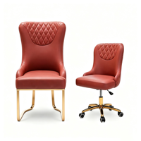 Ensemble de chaise de salon de manucure : chaise client et tabouret de technicien en manucure