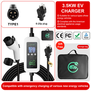 Câble de chargeur EV E-Mingze Type 1 de 5 m avec écran pour la recharge de voitures électriques J1772 - Product Image 3