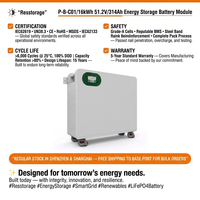 Système de stockage d'énergie domestique LiFePO4 48V 314Ah 16kWh empilable pour solaire hors réseau avec crête de puissance de 10,2 kW