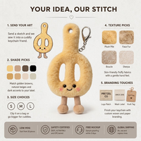 Porte-clés en peluche personnalisé OEM, porte-clés en peluche spatule mignonne, jouet en peluche personnage ustensile de cuisine, breloque de sac, mascotte de marque personnalisée