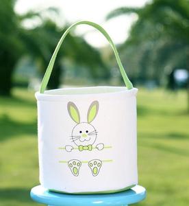 H378 Festival Supplies Kids Gift Bags Easterday <strong>Egg</strong> <strong>Hunting</strong> <strong>Baskets</strong> Multi Colour Bunny Pattern Print <strong>Easter</strong> <strong>Basket</strong> - Product Image 2