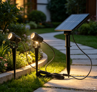 Großhandel Solar-Gartenstrahler mit Erdspieß 2-in-1/4-in-1 Baumbeleuchtung Landschaftsleuchte ABS IP54 2200mAh Akku 4 Modi