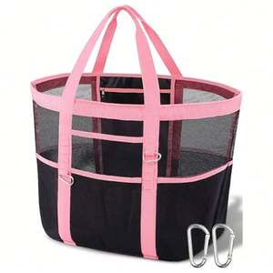 Sac de plage en maille grande capacité, imperméable, résistant au sable, sacs fourre-tout, sac de piscine - Product Image 4