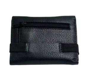 Cartera de Bolsillo para Hombre, de Cuero Genuino, Organizador Compacto con Múltiples Ranuras para Tarjetas y Cierre de Banda Elástica - Product Image 1