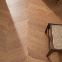 Parquet en chêne d'ingénierie brun moyen à motif de feuilles de bois, avec joint mâle et femelle, direct usine