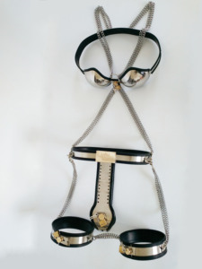 Metal bekaret 3-piece Set kadın korse bekaret kemeri uyluk kısıtlama yüzük seks oyuncakları kadın için - Product Image 3