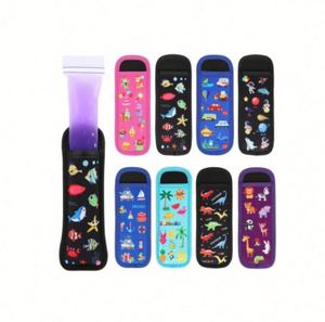 Manchon de maintien pour bâtonnets glacés d'été et yaourts glacés en néoprène, pour congélation, motifs ludiques pour enfants, pack de fête pour bâtonnets glacés - Product Image 1