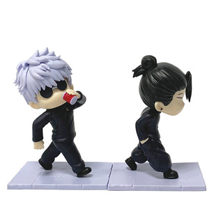 Nouvelles figurines de style urbain debout, 2 styles, le plus fort duo, 11 cm, Chibi Gojo <span class=keywords><strong>Satoru</strong></span> Geto Suguru avec lunettes de soleil, ornements de voiture - Product Image 1