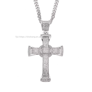 Hip Hop Classic <b>Cross</b> Pendant Necklace Men's Hip Hop Necklace Hiphop - Product Image 4