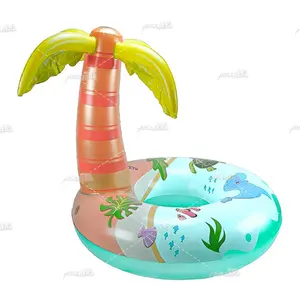 BS-f190 Huge Pvc Inflatable Water Trampoline Inflatable Floats Inflatable Palm Tree Swimming Pool Float With Colorful Lights