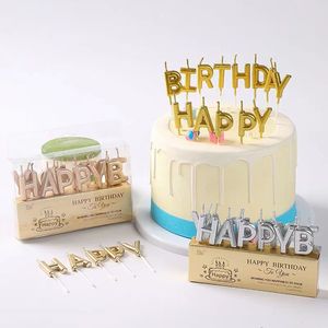 Happy Birthday Gold Letter Candles For <b>Cake</b> <b>Decorations</b> Birthday Party <b>Supplies</b> - Product Image 1