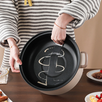 Casserole électrique grande capacité pour la maison et poêle électrique multifonctionnelle antiadhésive, multicuiseur électrique