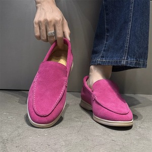 Mocassins pour hommes en faux daim, décontractés, à enfiler, pour la conduite, légers, souples, pour la marche, multicolores (violet, rose, bleu, gris) - Product Image 6