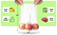 HDPE produceertassen op rol, voedselveilige transparante plastic zakken voor supermarkt fruit- en groenteverpakkingen