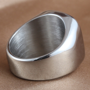 European American Style <b>Titanium</b> Steel Black Gemstone <b>Ring</b> Geometric Bezel Setting Women's Fashion Jewelry Size 27 - Product Image 2