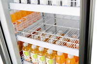 Réfrigérateur Vitrine Commerciale à Température Unique, Double Plateau, Porte Vitrée, pour Bière et Légumes