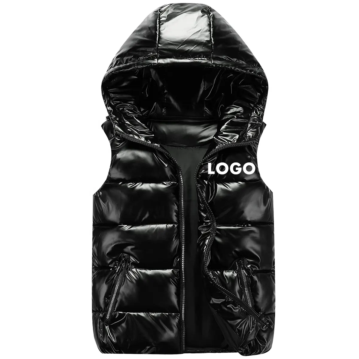 OEM Sleeveless Bubble Puffer Vest Jacket Custom Logo Waistcoats Warm Winter Vest For Men