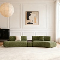 Ensemble de table à thé et de canapé en forme d'arc semi-circulaire minimaliste italien pour salon de beauté ou magasin de vêtements, ensemble de canapé en tissu Sheneyr