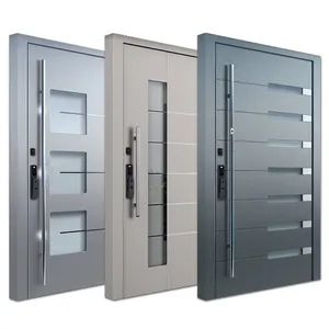 House villa outdoor heavy duty metal anti-theft doors exterior burglarproof security stainless steel door design