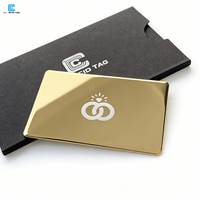 Carte de visite personnalisée en or miroir 24 carats RFID NFC, cartes de fidélité en or miroir NFC
