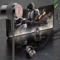Écouteurs de jeu filaires intra-auriculaires avec basses profondes et son surround, casque 3,5 mm/Type-C avec micro pour mobile, PC et jeux PUBG