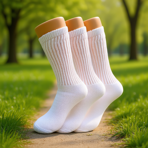 Calcetines de Algodón Blancos para Mujer, Estilo Casual, Tejido Sólido, Grosor Estándar, Altura Media, Marca Db - Product Image 2