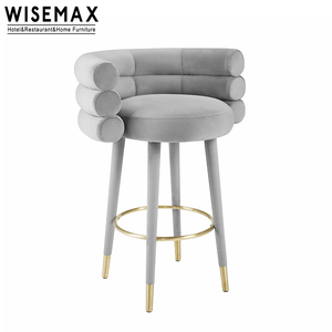Uxury-muebles de salón para restaurante, taburete de <span class=keywords><strong>bar</strong></span> de tela de terciopelo con marco de metal para cocina y <span class=keywords><strong>bar</strong></span> - Product Image 3