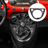 Cubierta de Caja de Cambios Shasha de Fibra de Carbono Real, Accesorios Interiores Decorativos para Fiat 500 Abarth 595 695 2012-2024