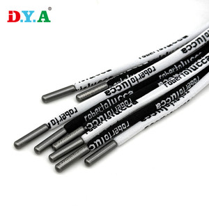 Benutzer definiertes Logo Mehrere Farben Nylon Polyester Jacquard Flache runde Metallspitzen Kordel zug für Shorts Hoodie Kordel zug - Product Image 1