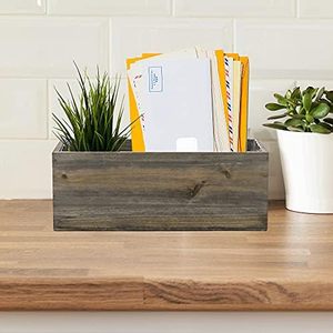 Jardinera rectangular <span class=keywords><strong>de</strong></span> <span class=keywords><strong>madera</strong></span> marrón Natural <span class=keywords><strong>de</strong></span> Long River, 10x5x4 pulgadas, respetuosa con el medio ambiente, duradera, rústica, estilo <span class=keywords><strong>de</strong></span> granja, ligera - Product Image 3