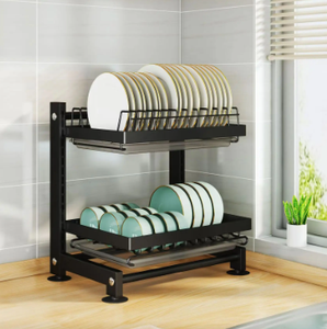 Rejilla ajustable de secado de cubiertos de acero inoxidable con tablero de drenaje y soporte para utensilios Organización de cocina Fregadero Material metálico - Product Image 4