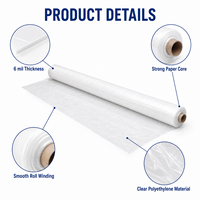 Rouleau de film plastique en polyéthylène basse densité pour barrière vapeur, destiné aux sous-couches de sols en béton et au contrôle de l'humidité des sous-sols.