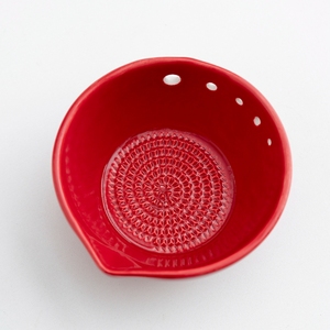 Tazón para Remover Hierbas de Cerámica Ecológica con Logotipo Personalizado, Rallador de Ajo, Jengibre y Cebolla, Rojo - Product Image 2