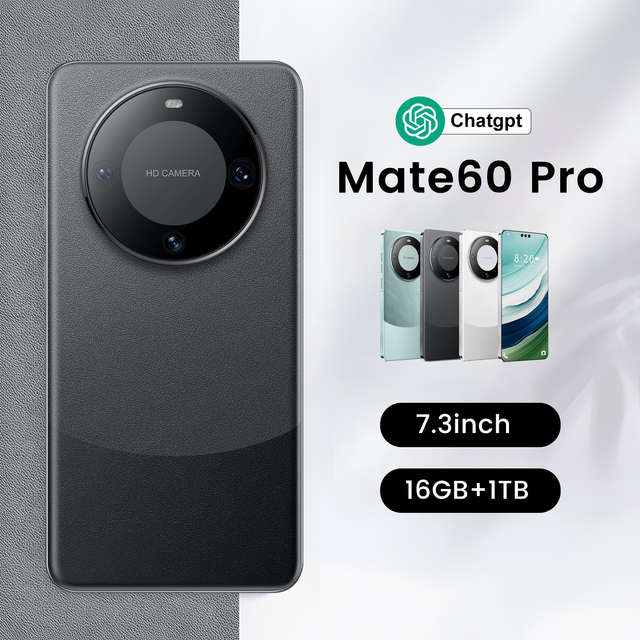 Popular Mate60 Pro Flagship Business Satellite Call Wireless Super Fast Charge Support Nfc White Black Green Smartphone
