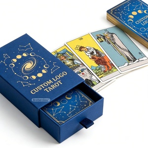 Barajas de Tarot Ecológicas y Duraderas con Estampado Dorado Místico, Barajas de Tarot Personalizadas con Guía - Product Image 1